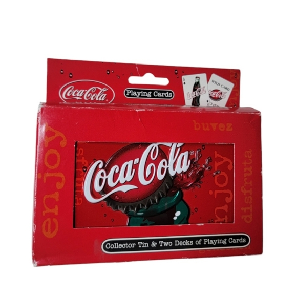 Coca-Cola Two Set of Playing Cards in a Collectors Coke Tin New - Picture 1 of 5